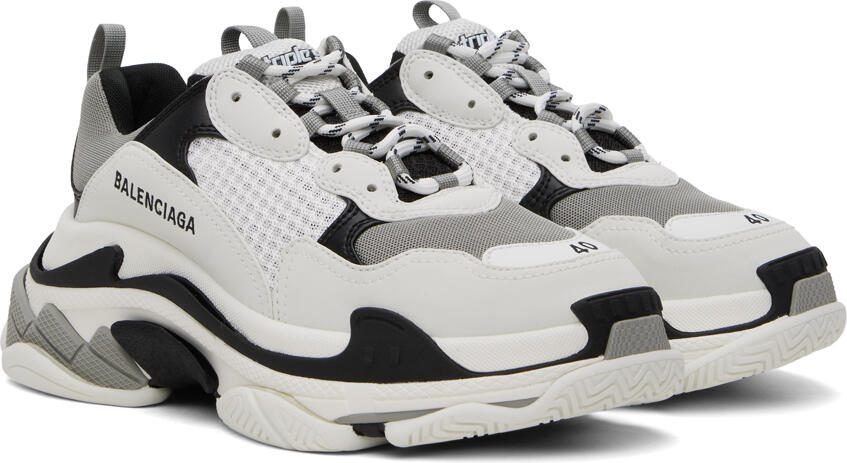 Balenciaga Black  Gray Triple S Sneakers - Picture 2