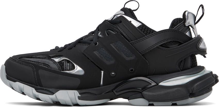 Balenciaga Black  Silver Track Sneakers - Picture 3
