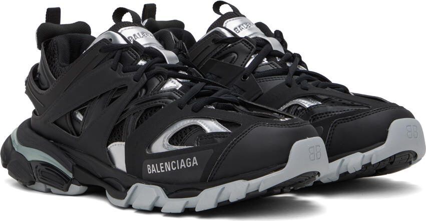 Balenciaga Black  Silver Track Sneakers - Picture 2