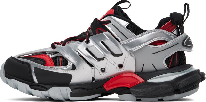 Balenciaga Black  Silver Track Sneakers - Picture 3