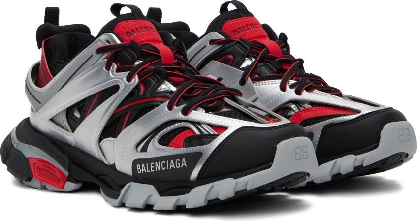 Balenciaga Black  Silver Track Sneakers - Picture 2
