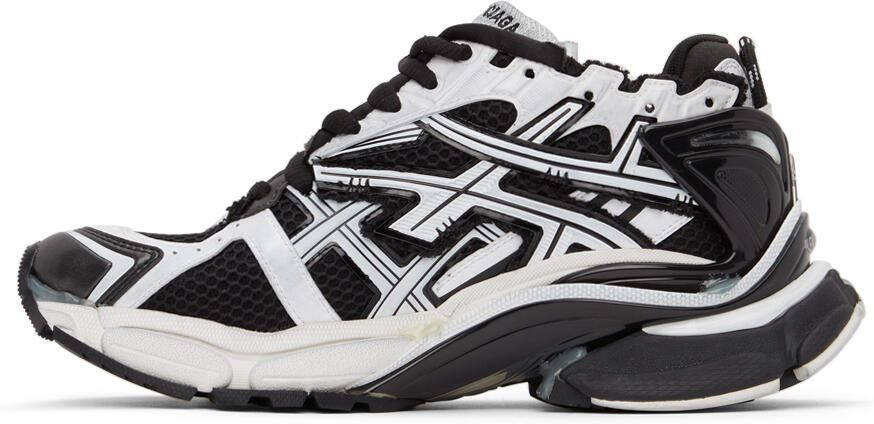 Balenciaga Black  White Runner Sneakers - Picture 4