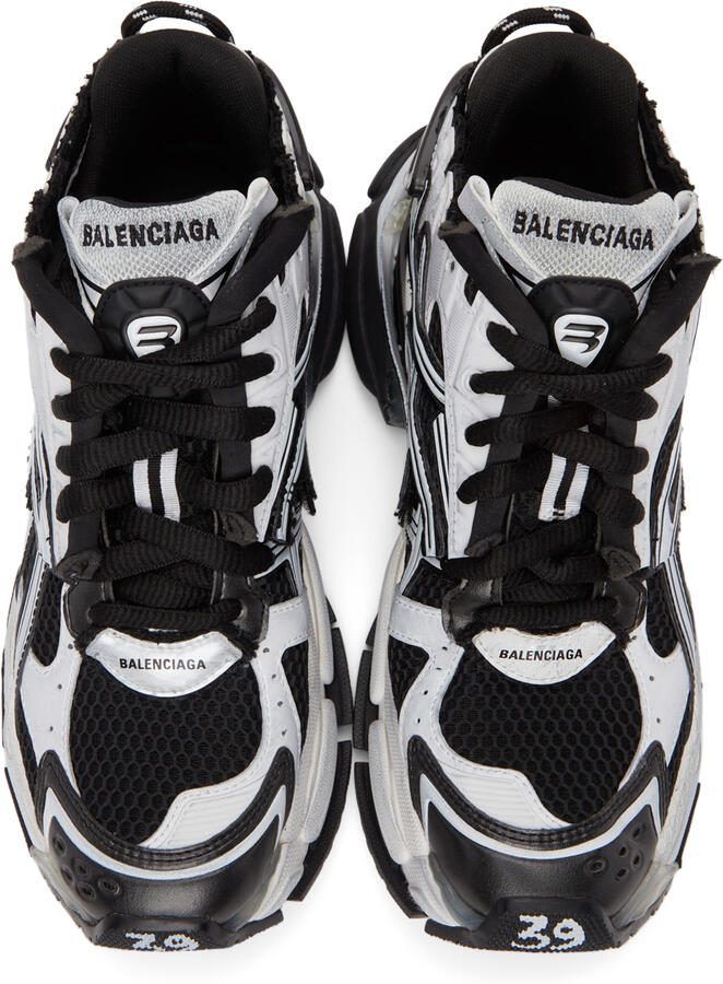 Balenciaga Black  White Runner Sneakers
