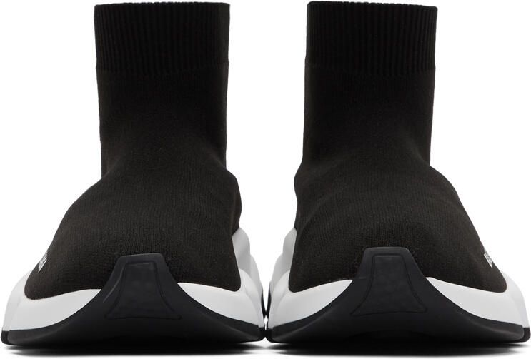 Balenciaga Black  White Speed Sneakers - Picture 3