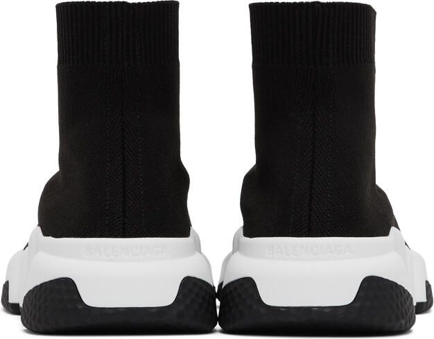 Balenciaga Black  White Speed Sneakers - Picture 4
