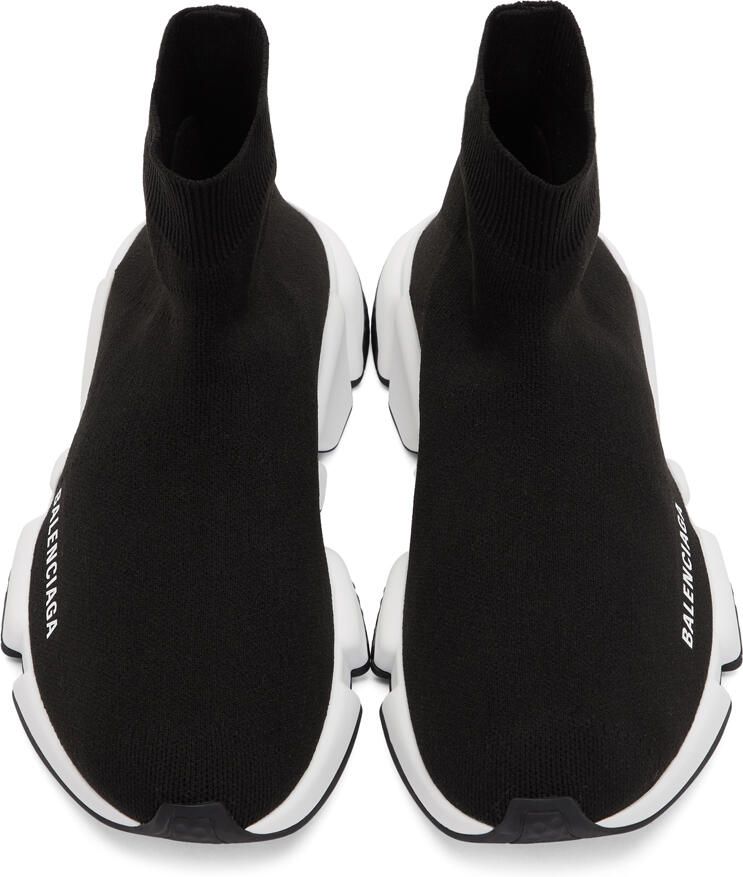 Balenciaga Black  White Speed Sneakers