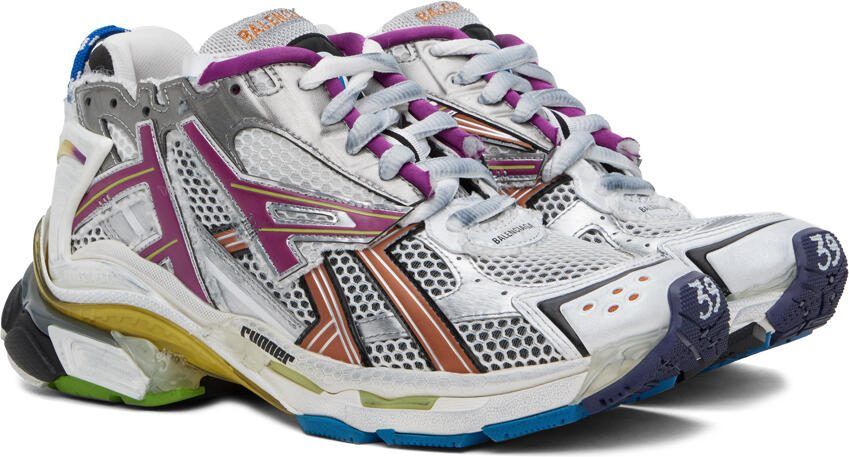 Balenciaga Gray  Multicolor Runner Sneakers - Picture 2