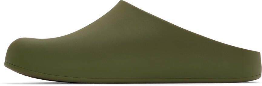 Balenciaga Khaki Pool Closed Slides - Picture 3