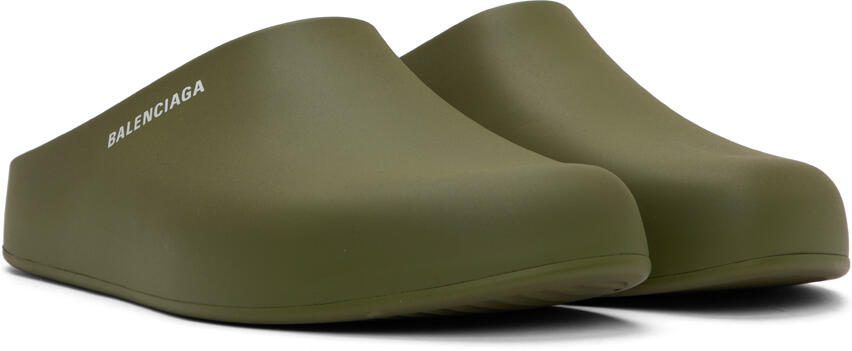 Balenciaga Khaki Pool Closed Slides