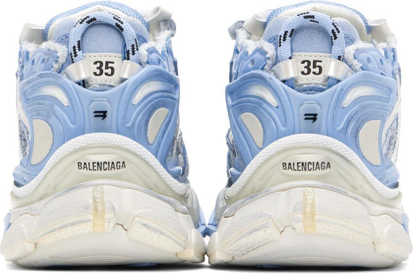 Balenciaga Off-White  Blue Runner Sneakers