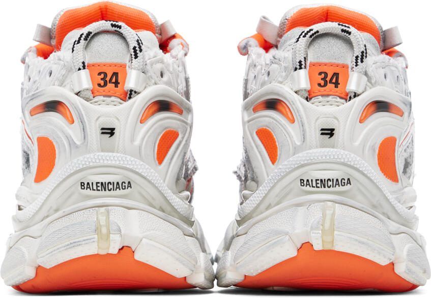 Balenciaga Orange  Off-White Runner Sneakers