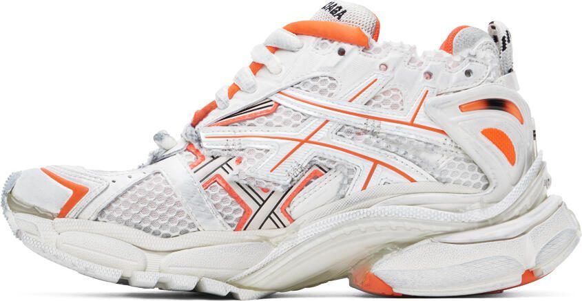 Balenciaga Orange  Off-White Runner Sneakers - Picture 3