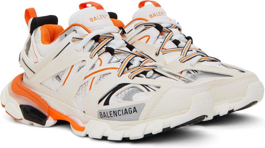 Balenciaga Orange  White Track Sneakers - Picture 2