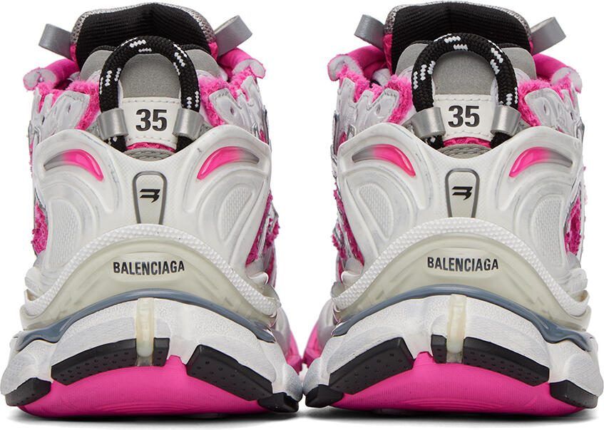 Balenciaga Pink  White Runner Low-Top Sneakers