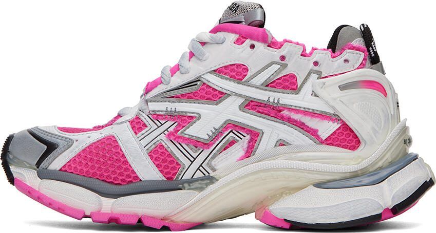 Balenciaga Pink  White Runner Low-Top Sneakers - Picture 3