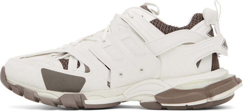 Balenciaga White  Brown Track Sneakers - Picture 3