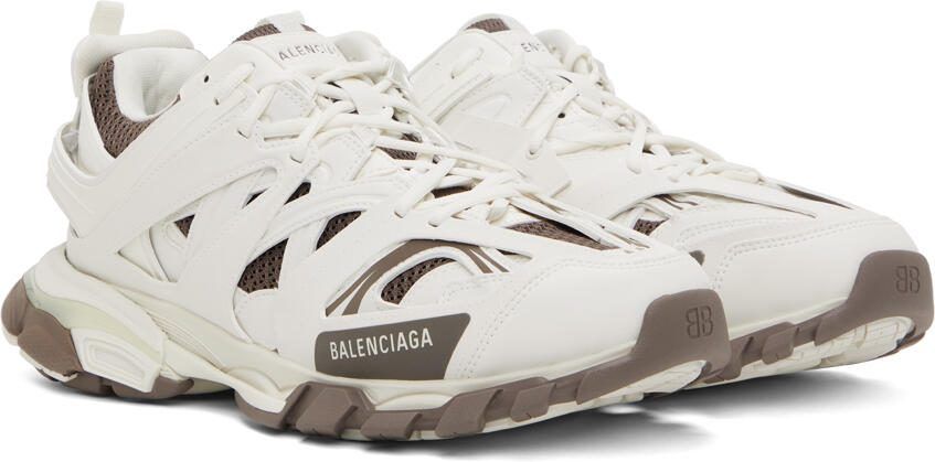 Balenciaga White  Brown Track Sneakers - Picture 2