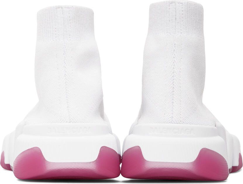 Balenciaga White  Pink Speed 2.0 Sneakers