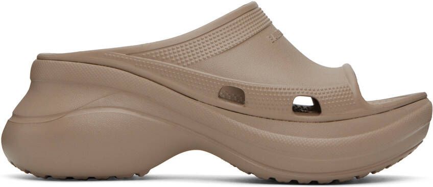 Balenciaga Beige Crocs Edition Pool Slides