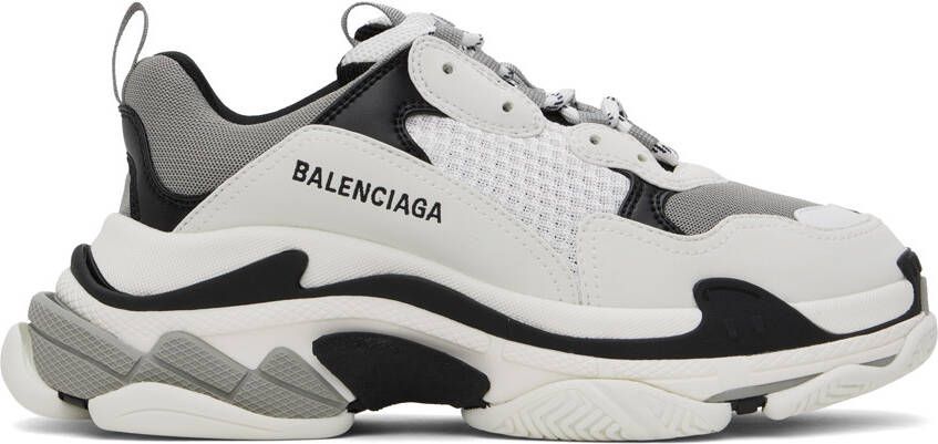 Balenciaga Black  Gray Triple S Sneakers - Picture 5