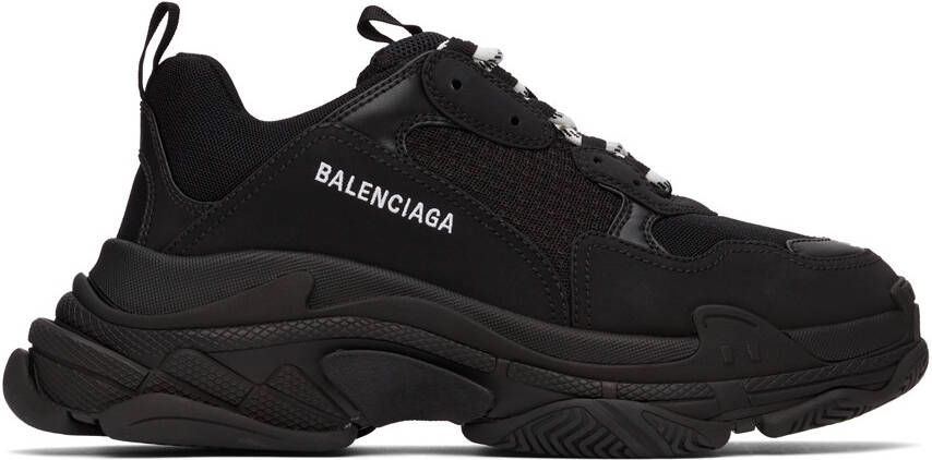 Balenciaga Black  White Triple S Sneaker - Picture 4