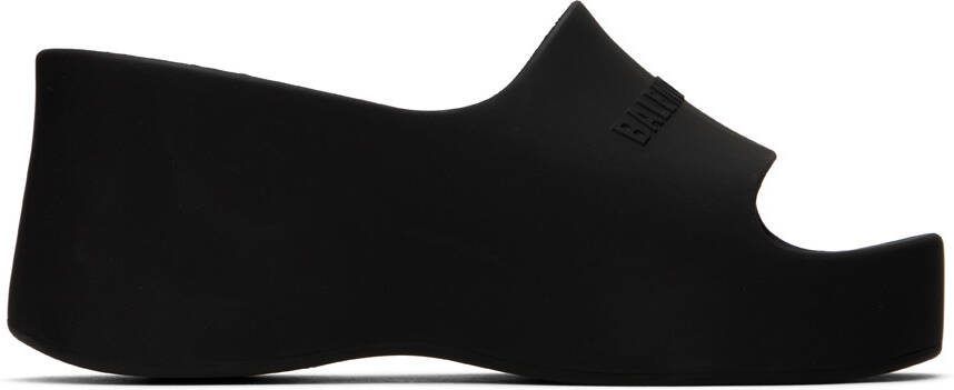 Balenciaga Black Chunky Wedge Sandals - Picture 5