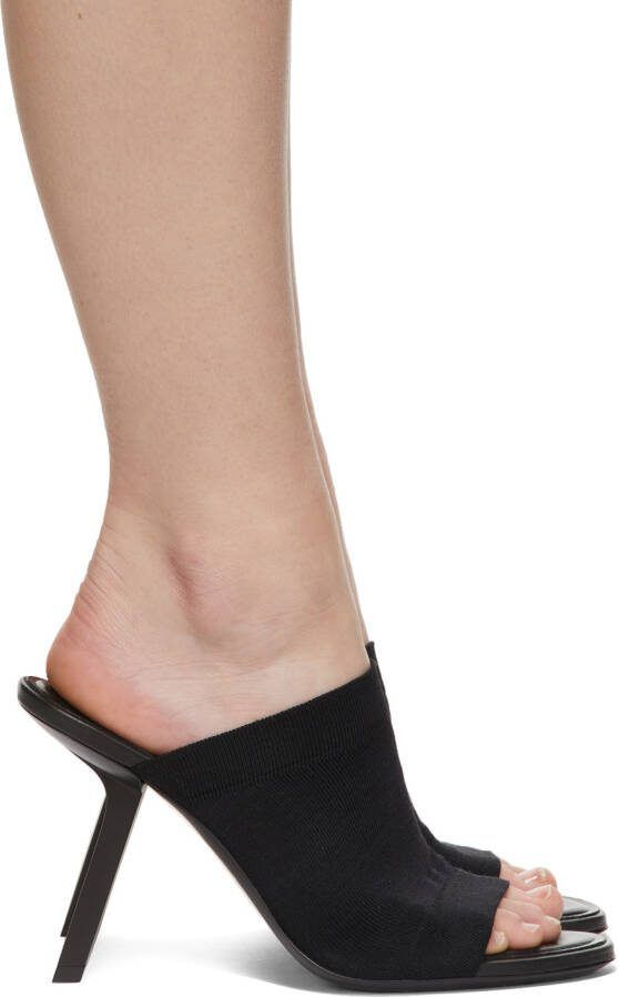Balenciaga Black Stretch Heeled Sandals - Picture 5
