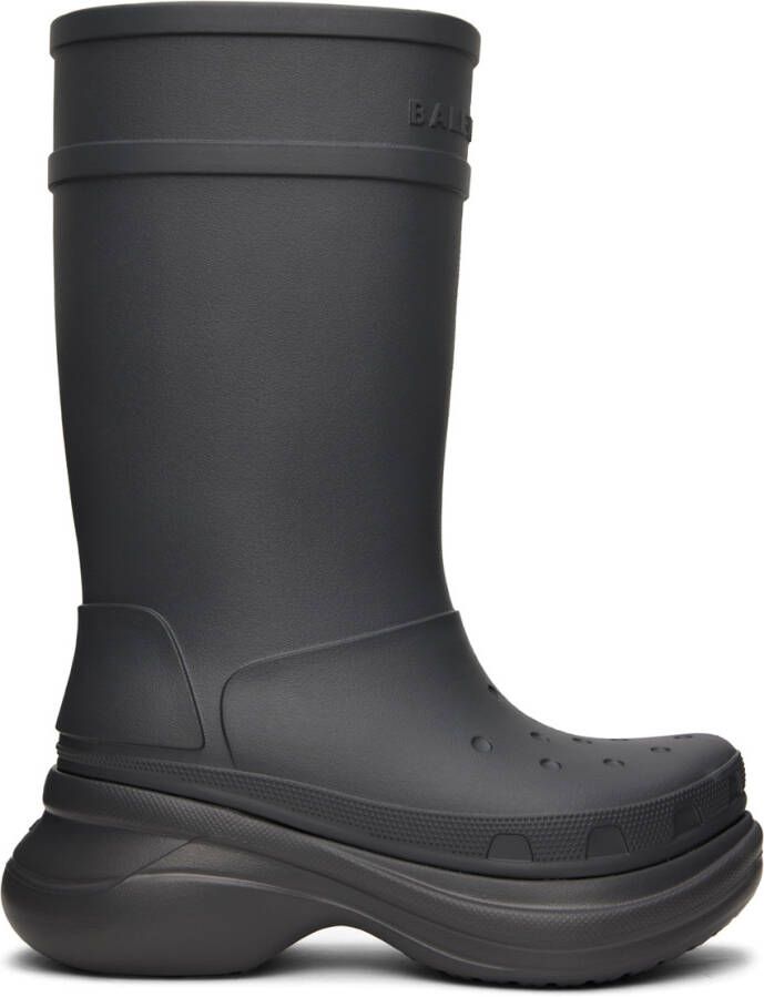 Balenciaga Gray Crocs Edition Boots - Picture 5