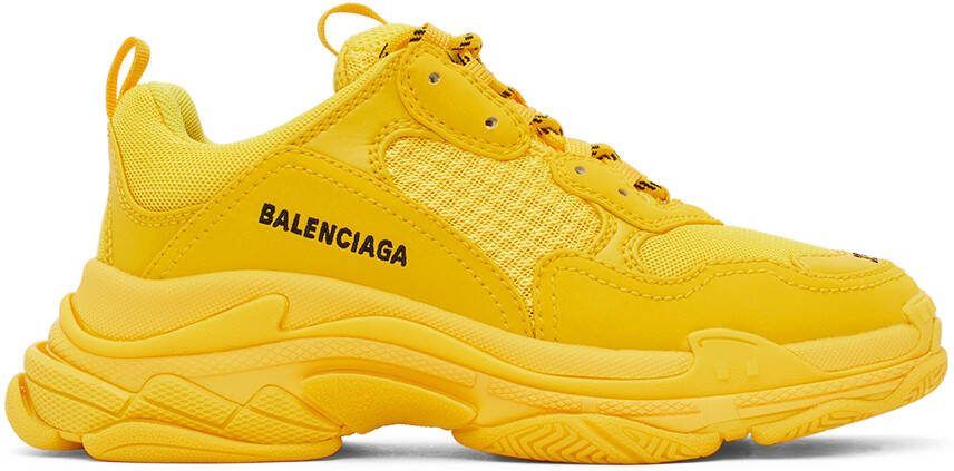 Balenciaga Kids Yellow Triple S Sneakers - Picture 5