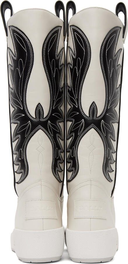 Bally White Curling Montana Combat Boots - Picture 5