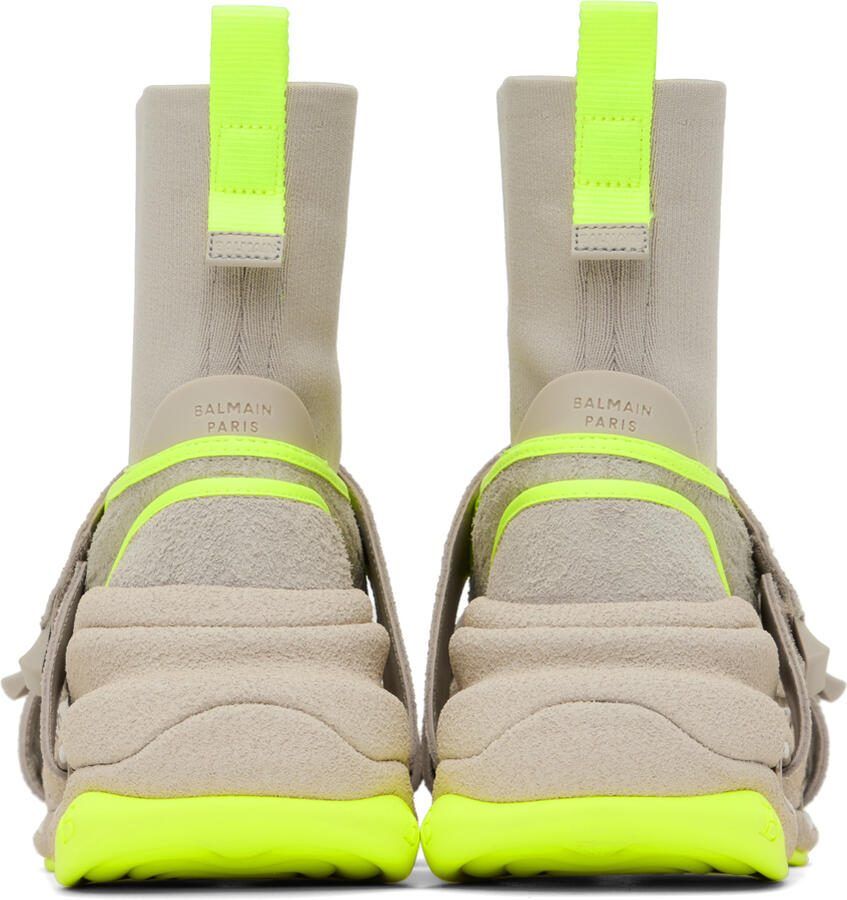 Balmain Beige  Gray B-Bold Sneakers