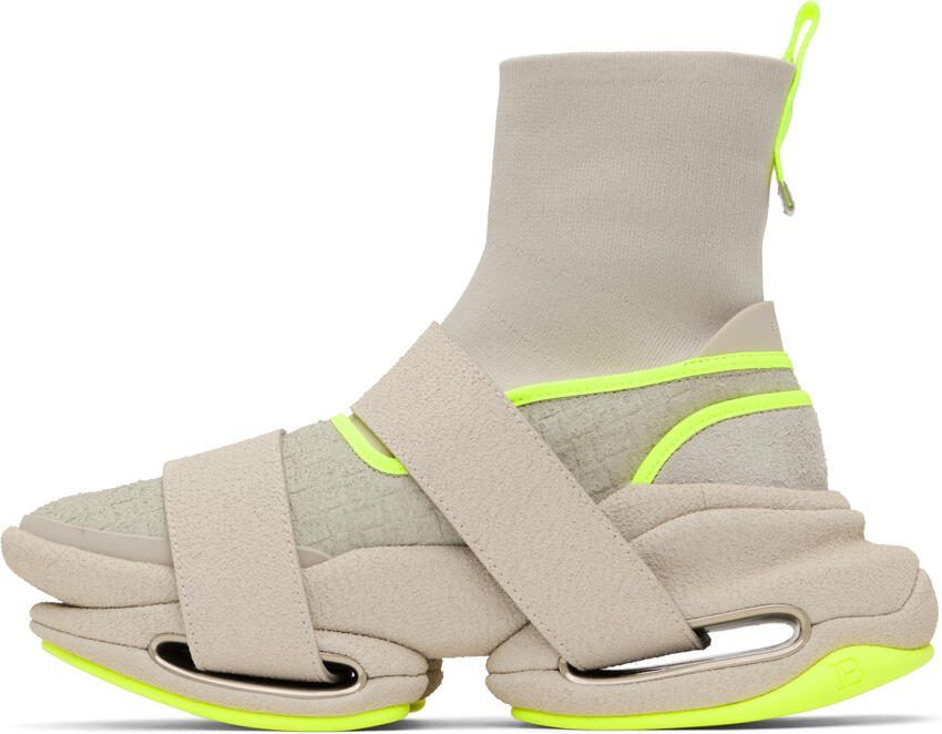 Balmain Beige  Gray B-Bold Sneakers - Picture 3
