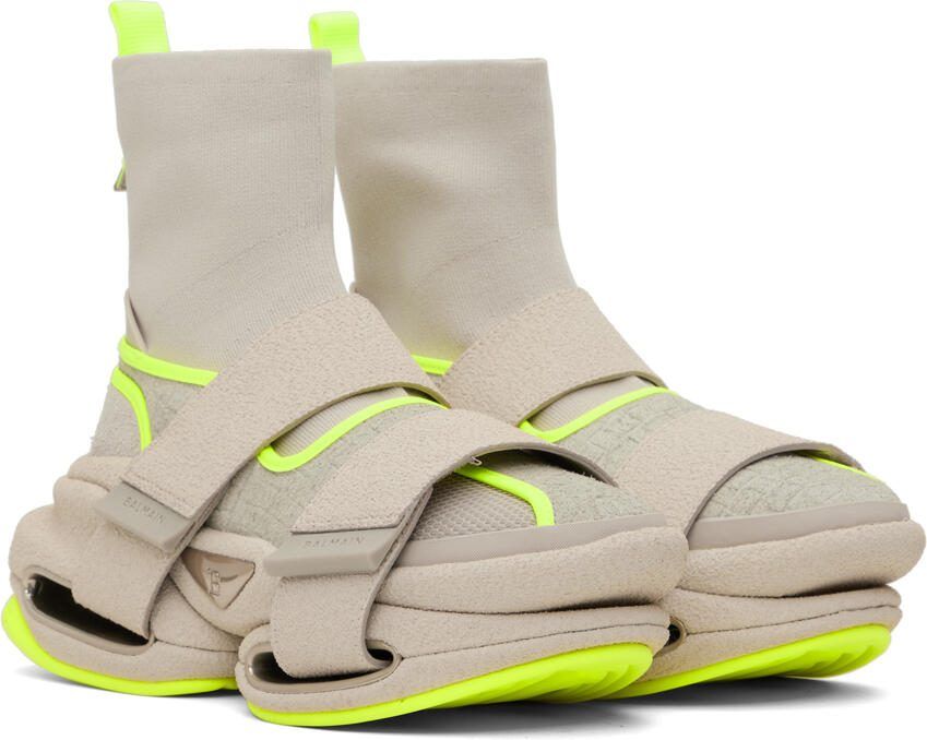 Balmain Beige  Gray B-Bold Sneakers - Picture 2