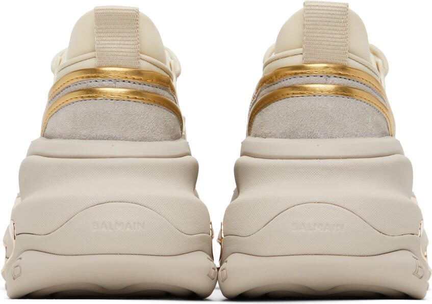 Balmain Beige  Taupe B-Bold Sneakers