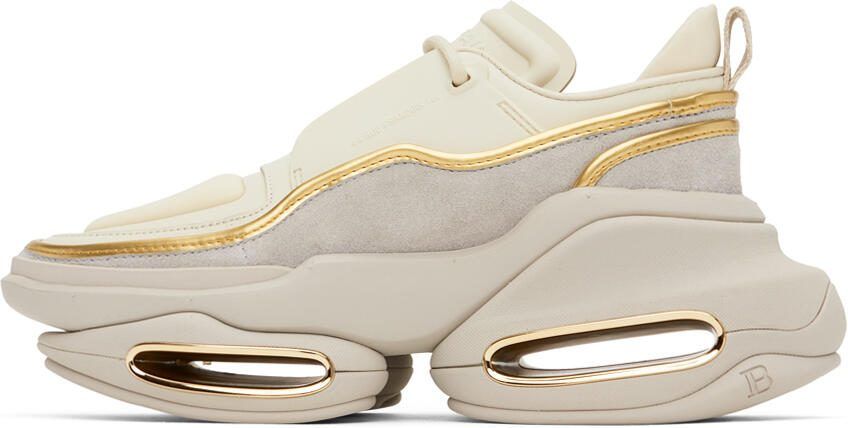 Balmain Beige  Taupe B-Bold Sneakers - Picture 3