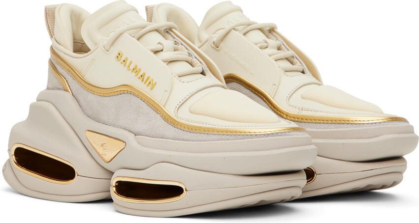 Balmain Beige  Taupe B-Bold Sneakers - Picture 2
