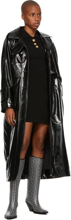 Balmain Black  Beige Rubber Monogram Tessa Boots - Picture 3