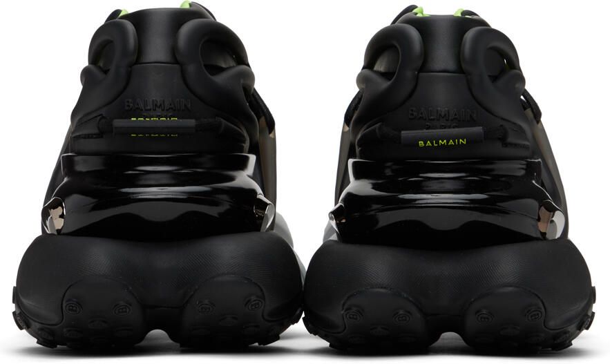 Balmain Black  Green Fluorescent Unicorn Sneakers