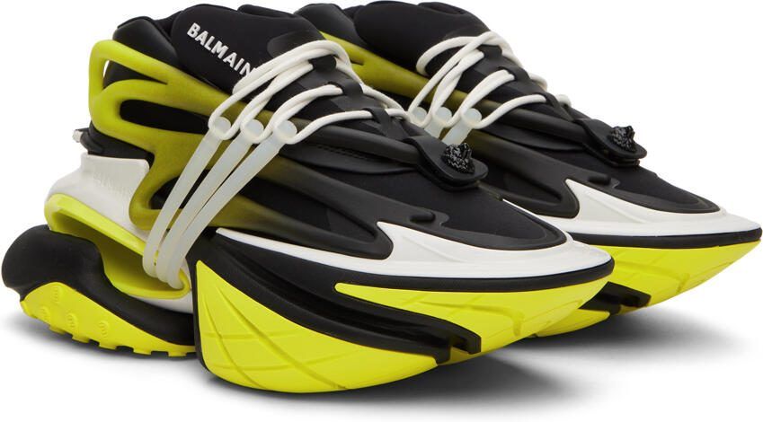 Balmain Black  Green Unicorn Sneakers - Picture 2