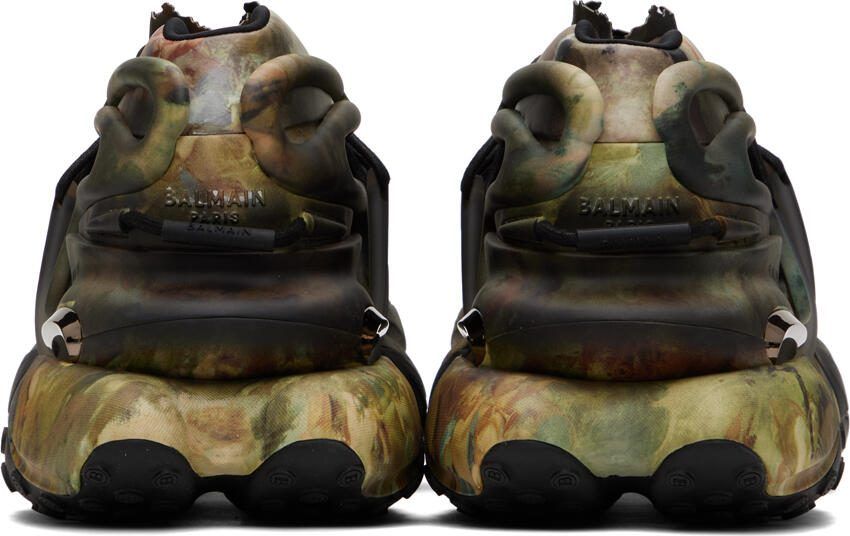 Balmain Black  Khaki Unicorn Sneakers