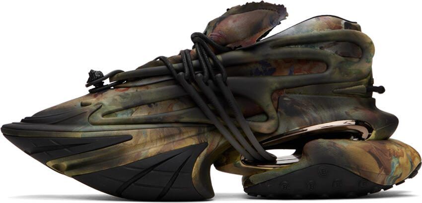 Balmain Black  Khaki Unicorn Sneakers - Picture 3