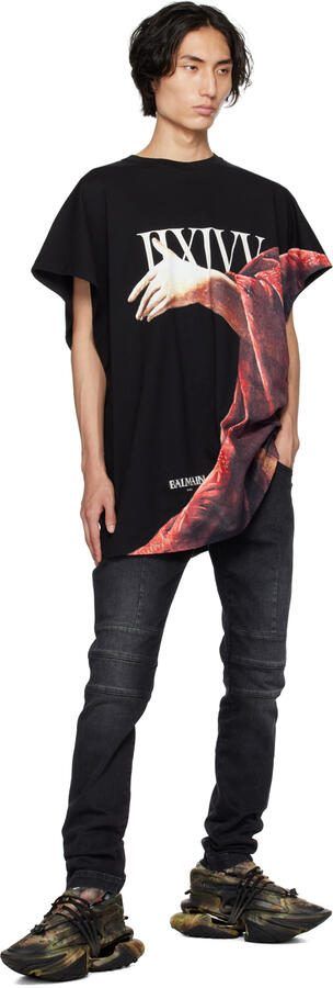 Balmain Black  Khaki Unicorn Sneakers - Picture 4