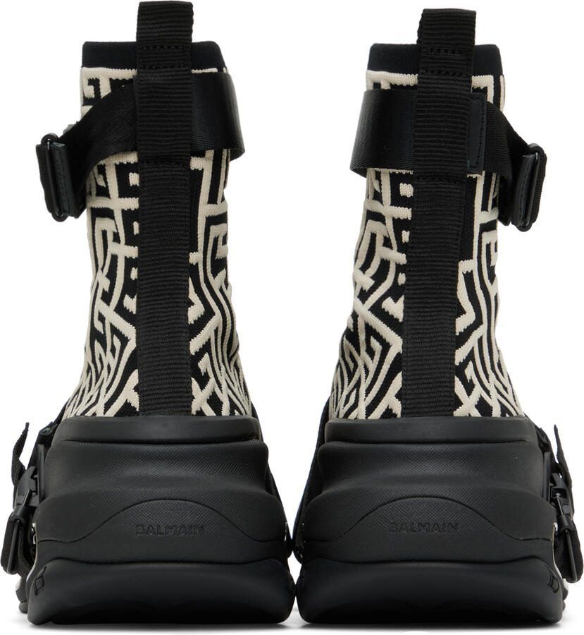 Balmain Black  White B-Bold Sneakers