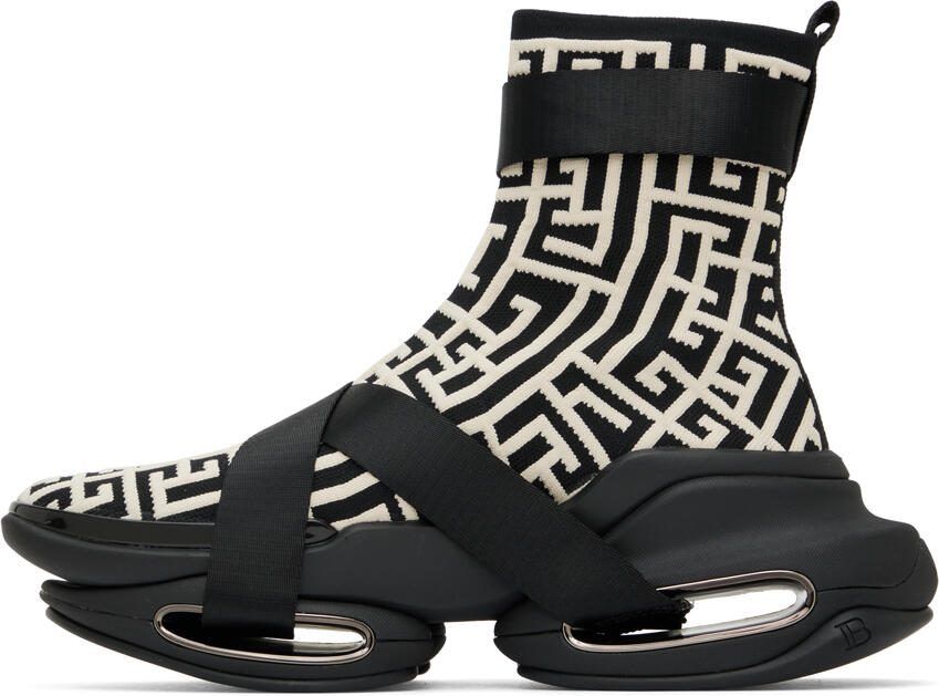 Balmain Black  White B-Bold Sneakers - Picture 3