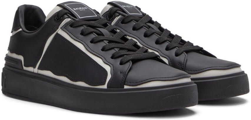 Balmain Black  White B-Court Sneakers - Picture 2