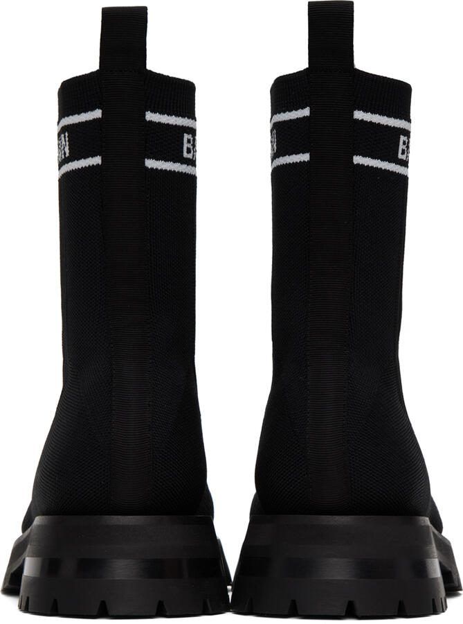 Balmain Black Knit Boots - Picture 2