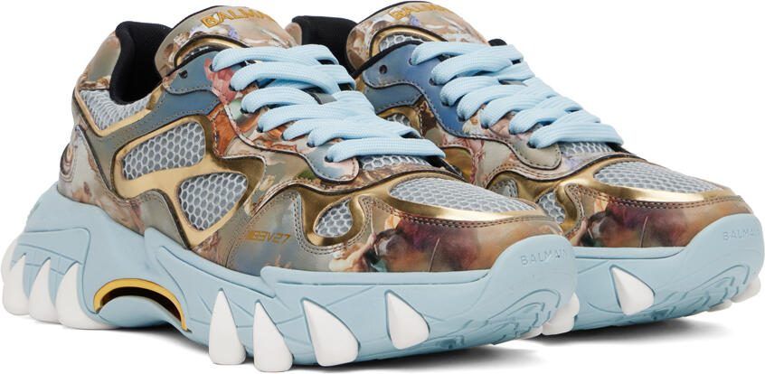 Balmain Blue  Gold B-East Sneakers - Picture 2