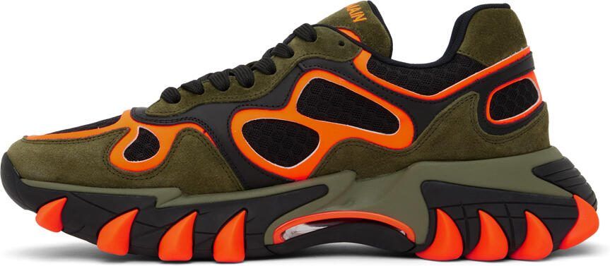 Balmain Khaki  Orange B-East Sneakers - Picture 2