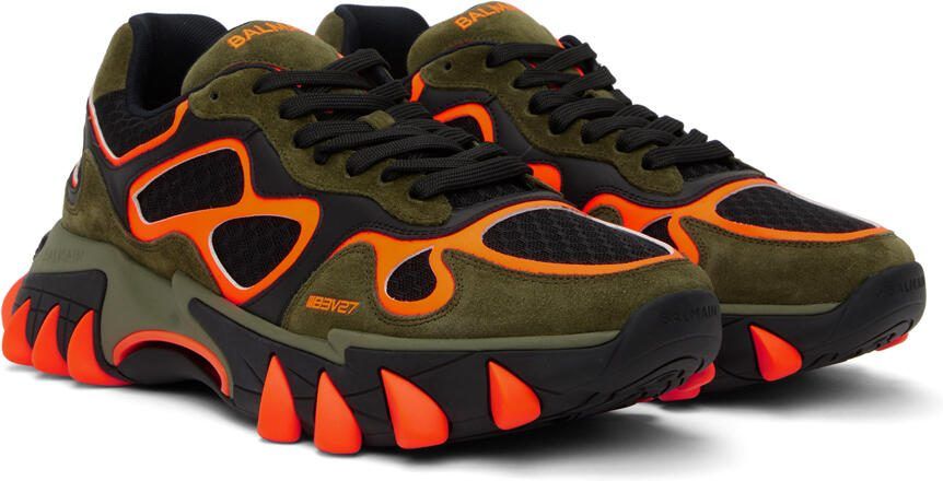 Balmain Khaki  Orange B-East Sneakers