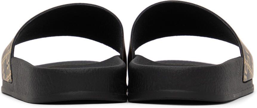 Balmain Kids Black Monogram Slides